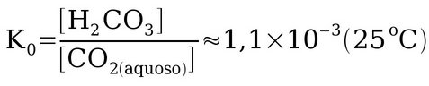Constante de equilíbrio da formação do Ác. Carbônico