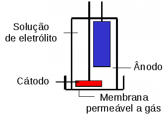 Esquema simplificado de um eletrodo de Clark. (Fonte: www.eutechinst.com)